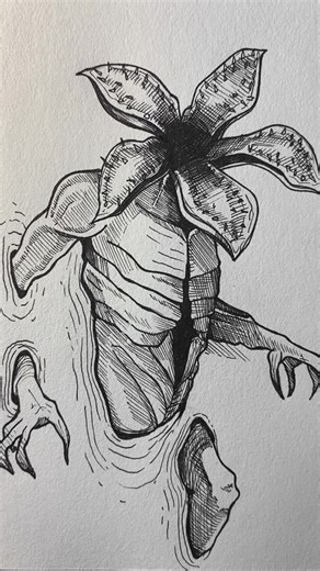 A K I | How to draw tge Demogorgon from Stranger Things! Original art from: @volhta #art #artidea #drawing #sketchbook #sketch artistoﬁnstagram | Instagram