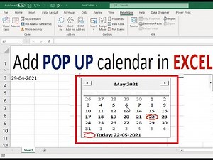 Add POP UP calendar in EXCEL