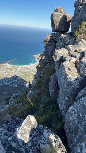 Wasn’t going to touch it to see if it’s live but there’s a huge line of cable hanging on the ground from Table Mountain Aerial Cableway power lines going up on Kloof Corner Ridge. Have you seen this? #tablemountain #kloofcornerridge | Table Mountain Experience