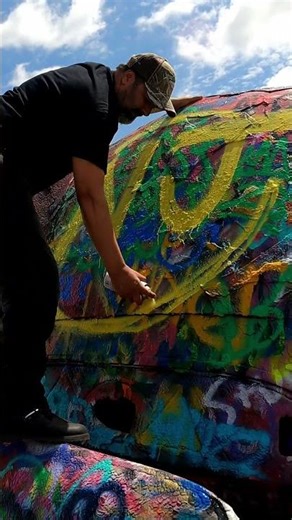 Cadillac Ranch: Spray Paint Art Challenge Goes Viral! #shorts