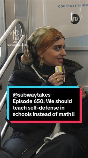 Episode 650: We should teach self-defense in schools instead of math!! #subwaytakes #interview #selfdefense #schools #nyc