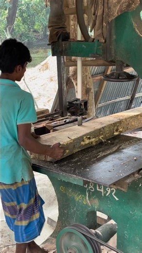 Wood is processed at a wooden architectural factory #woodprocessing #wood #woodcutting #woodworking