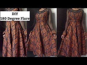 How to Cut and Sew 180 Degree for Gown and Skirt | Easy Method for Beginners.