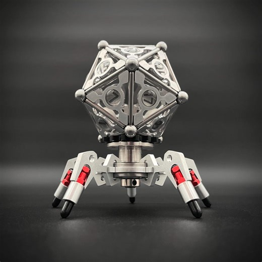 Mechanischer Pentapod Die Spinner | 20-seitiger Aluminiumwürfel Desktop Fidget mit Basis - Etsy.de