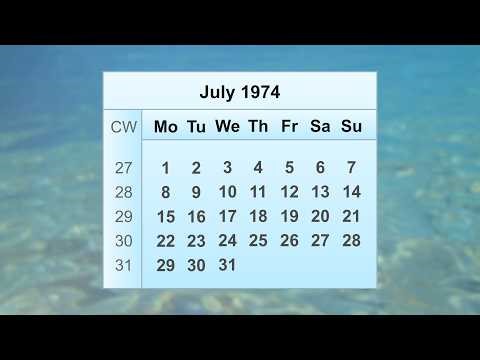 July 1974 Calendar