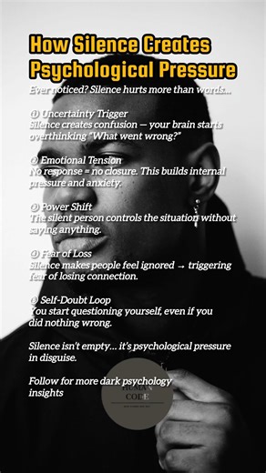 How Silence Creates Psychological Pressure #darkpsychology