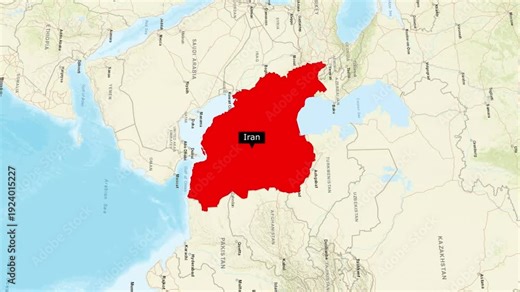 Iran Map Animation with Borders – 4K Political Map of Iran Country Outline