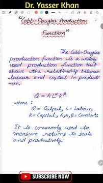 Cobb Douglas Production Function | Production Function | Economics | Microeconomics #dryasserkhan