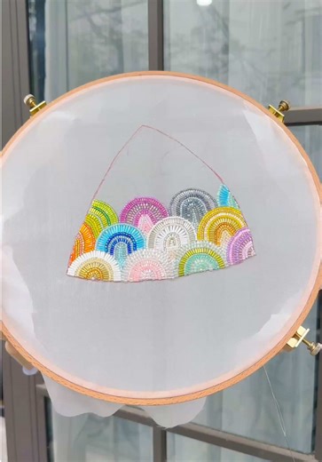 I’m hand-embroidering a bra top with beads 👙 #beaded #embroidery #tutorials #viraltiktok #diyfashion