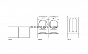 GE Frontloader Washer Dryer - Free CAD Drawings