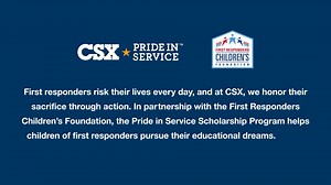 CSX is proud to support the First Responders Children's Foundation 2025 Scholarship Program, honoring the service and sacrifice of #FirstResponder families. Through our CSX Pride in Service Scholarship, we’re empowering 10 students to pursue their educational dreams and build a brighter future. Hear some of the recipients' inspiring stories. #CSXPrideInService | CSX
