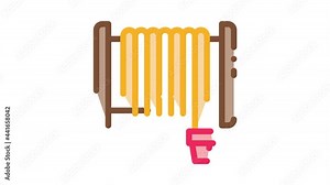 Firehose Hose Reel Icon Animation. color Firehose Hose Reel animated icon on white background