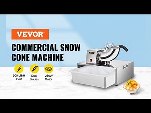 VEVOR Commercial Snow Cone Machine Maker Shaved Ice Machine 500lbs/h With Basin
