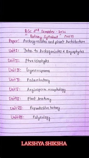 Bsc 2nd semester botany new syllabus 2026 | Bsc 1st semester 2nd semester botany nep syllabus 2026