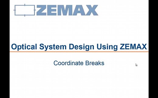 10 ZEMAX 序列成像坐标断点详解