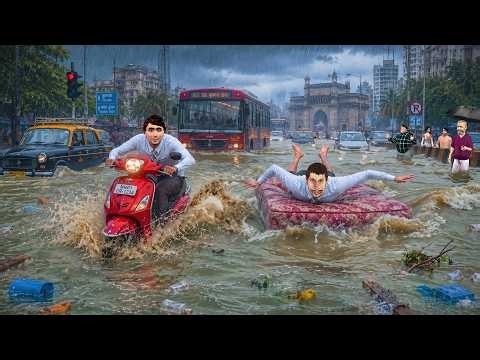 Scooter vs Boat in Mumbai Flood कौन जीतेगा Comedy Hindi Kahaniya