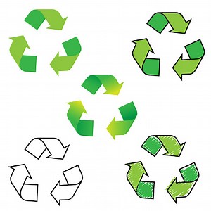 Recycling-Symbol . Recycling-Pfeile Zeichen gesetzt. Vektor-ClipArt