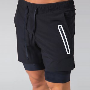 [Hot Item] Wholesale Summer Sports Wear Men's Shorts Fitness Running Wear 2 in 1 Customized Gym Mesh Shorts for Men