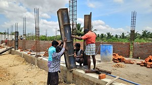 Reinforcement Column Shuttering Concrete with Cement | Village Civil