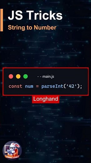 JS String to Number Longhand vs Shorthand | JS Tips and Tricks #coding #shorts #frontend
