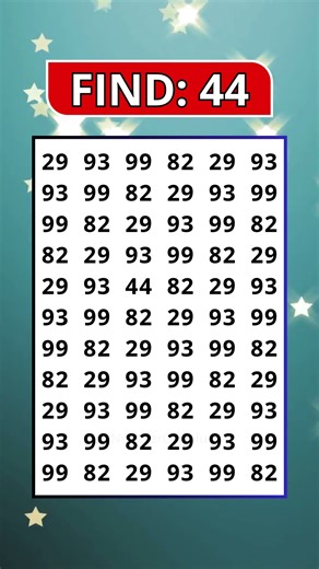 💥Can You Spot the Hidden 44? 👀 | Number Grid Hunt #shorts
