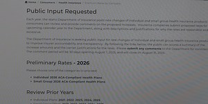 DOI seeks public input on health insurance rate changes