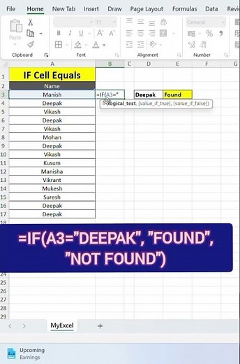 IF Cell Equals Value? Excel Formula in 60 Seconds! | Excel IF Formula | Check Equal Value Instantly