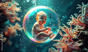 AI - Fetal Development in the Womb: Stages of Pregnancy, highlighting the beauty and complexity of pregnancy. Ideal for use in medical, educational, and maternity-related content.