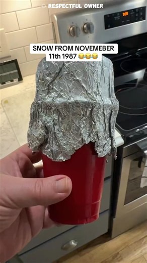 He checking the 1987 snow for experiment 😮⚡ #sound