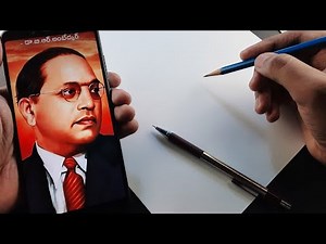 How to draw Dr BR Ambedkar step by step, Outline tutorial | Full explained