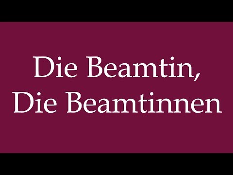 How to Pronounce ''Die Beamtin, Die Beamtinnen'' Correctly in German