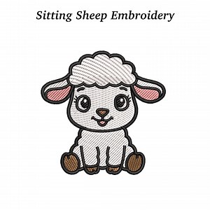 Sitting Lamb Embroidery Design: Cartoon Sheep Pattern (instant Download) - Etsy