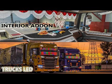 New Interior Addon By Wooli v1.4.3 + All SCS TRUCKS LED Mod - ETS2 1 43