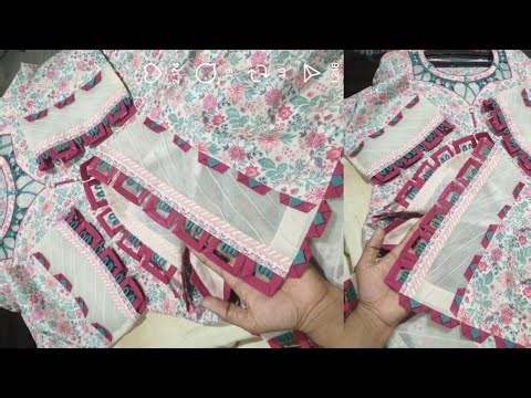 Viral daman design with organza and lace | Daman design cutting and stitching