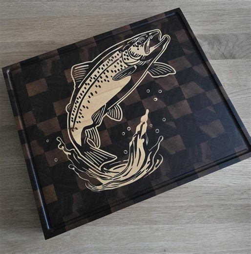 Cnc Vector File Prepared for Perfect Trout Inlay Cutting Board (SVG DXF VECTOR) - Etsy