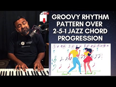 GROOVY Piano over 2-5-1 Jazz Chord Progression - LATIN Rhythm Pattern