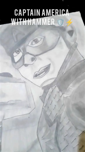 Captain America Lifting Thor’s Hammer 🛡️⚡ | Marvel Pencil Art #Shorts