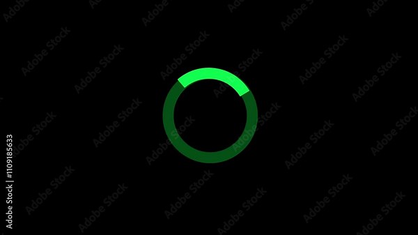 Loading circle icon. Progress bar indicator. Loading circle. Timer icon with ten percent interval in modern style. Stock Video
