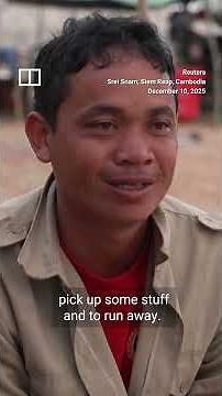 Cambodian evacuees shelter in makeshift tents