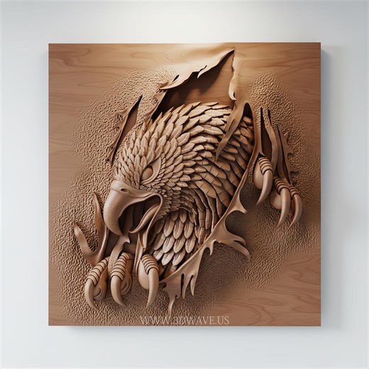 Eagle STL File | CNC Eagle Relief | 3D Wall Art Wood Carving Design - Etsy