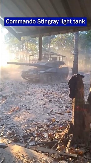 Thai Commando Stingray Light Tank With Anti-Drone Visor in Jungle Operations