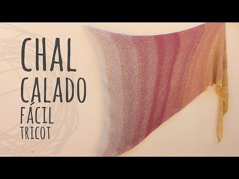 Easy Triangular Openwork Shawl Tutorial | Knitting or Two Needles | Yarn and Balls