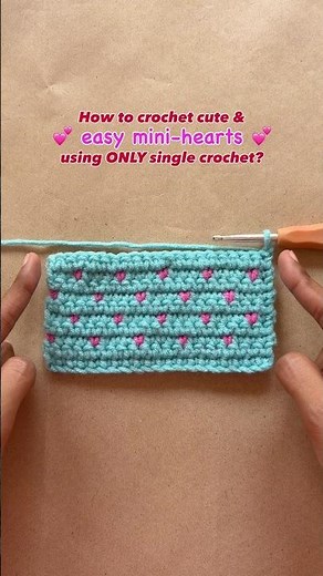 I used ONLY single crochet to make these🥺♥️ crochet mini hearts #crochetforbeginners #easycrochet