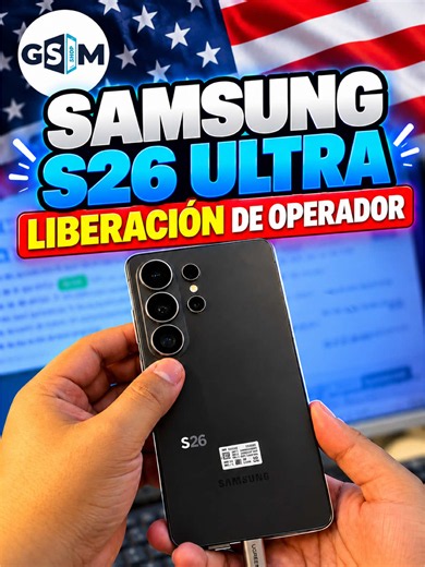 📱🇺🇸 **¡Liberación de operador en un Samsung Galaxy S26 Ultra!** 🔥 ¡Esta vez no es un iPhone! 😱 En **GSMSHOP** también realizamos liberaciones de equipos Samsung. Nos llegó un **Samsung Galaxy S26 Ultra con bloqueo de operador**, una restricción que impide utilizar libremente una línea de otro operador. 🔧 En este video te mostramos el proceso de liberación que realizamos para que el equipo pueda utilizar una línea compatible. 💡 **Recuerda:** Un celular con bloqueo de operador no significa 