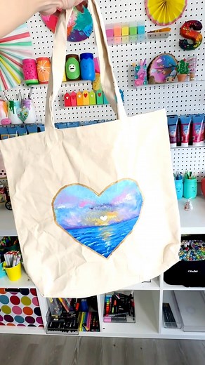 26K views · 300 reactions | How to paint a canvas tote bag! ❤️ #paintingtutorial #paintingprocess #paintinginspiration | Color Made Happy | Facebook