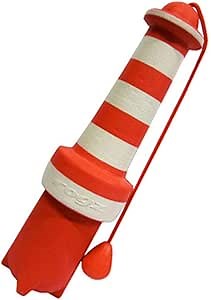 Rogz Dog Toy Lighthouse Floating Water Toy Red and White for Large Water Dogs