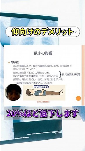 【その姿勢、確実に呼吸を悪化させます】背臥位が引き起こす“換気量低下”のメカニズム／加藤太郎先生 #リハビリ #呼吸 #shorts