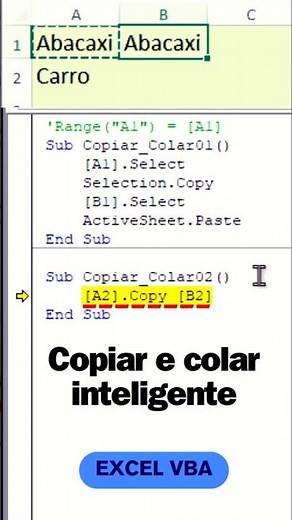 Copy between cells / [A2].Copy [B2] / Excel VBA