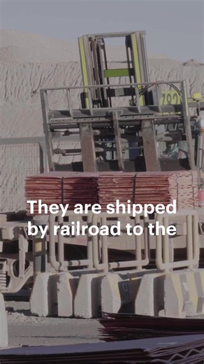 From mine to port, in Escondida, Chile! Eduardo, Leaching Engineer Specialist, explains the journey from ore to copper cathode: ✅ Ore is irrigated and activated by natural bacteria ✅ Copper-rich solutions processes are applied at our Electrowinning plant ✅ 99.99% pure copper cathodes are formed and shipped globally Escondida is the world's largest producer of copper concentrates and cathodes. #BHP #copper #chile #mining | BHP