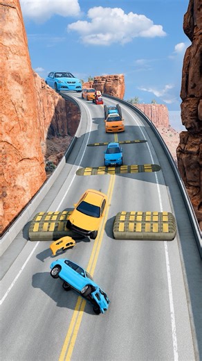 Tiny to Giant cars vs massive speed bumps #beamngdrive #viral #car #shorts